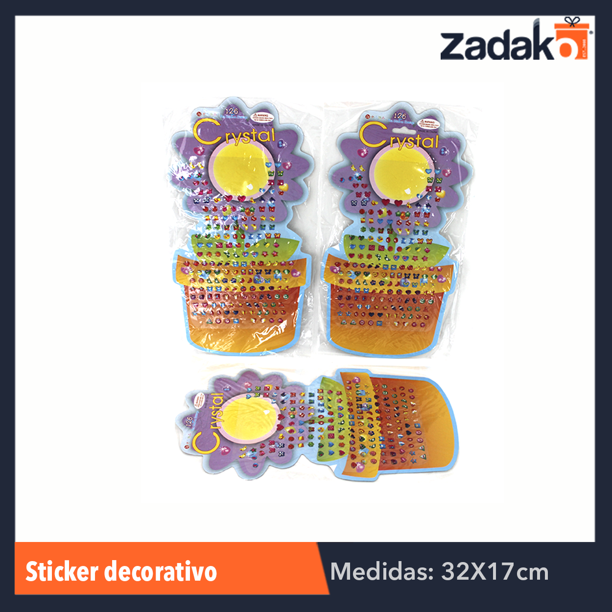 ZP-0142 STICKER DECORATIVO, CON 1 PZ O CAJA CON 720 PZS