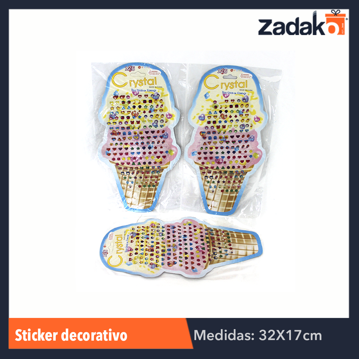 ZP-0142 STICKER DECORATIVO, CON 1 PZ O CAJA CON 720 PZS
