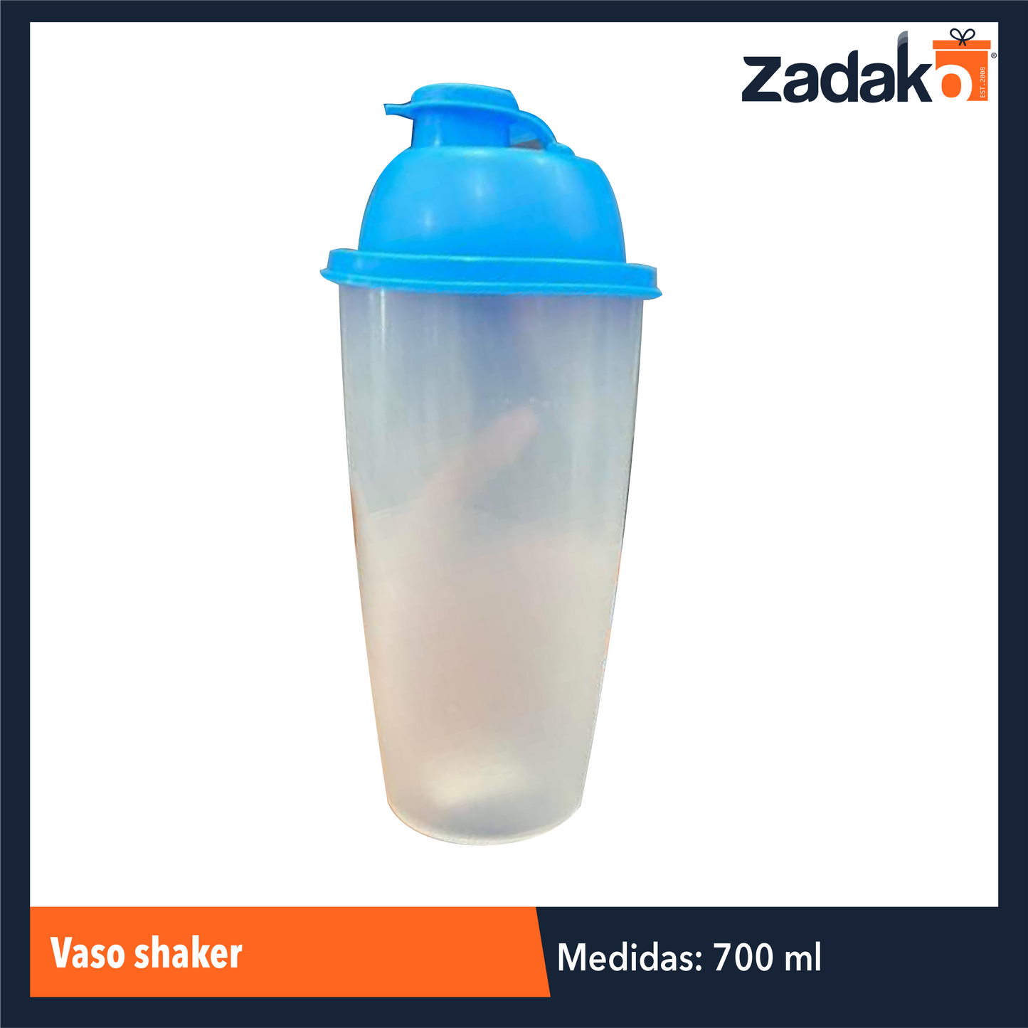 VASO SHAKER 700 ML CON TAPA CON 1 PZ O CAJA CON 90 PZS