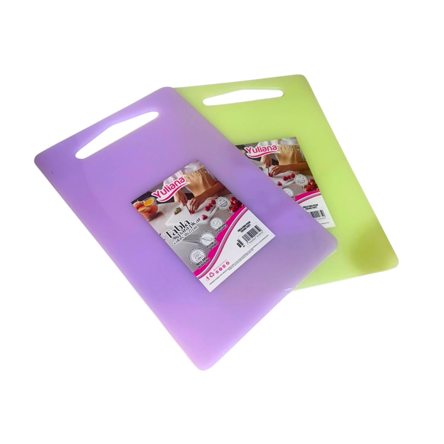 Y-90007 TABLA PARA PICAR COLORS 41x27CM CON 1 PZ O CAJA CON 50 PZS