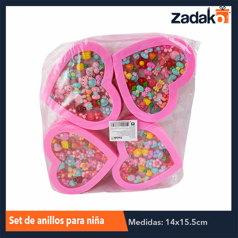 ZJ-0659 SET ANILLOS PARA NIÑA, CON 1 PZ O CAJA CON 160 PZS
