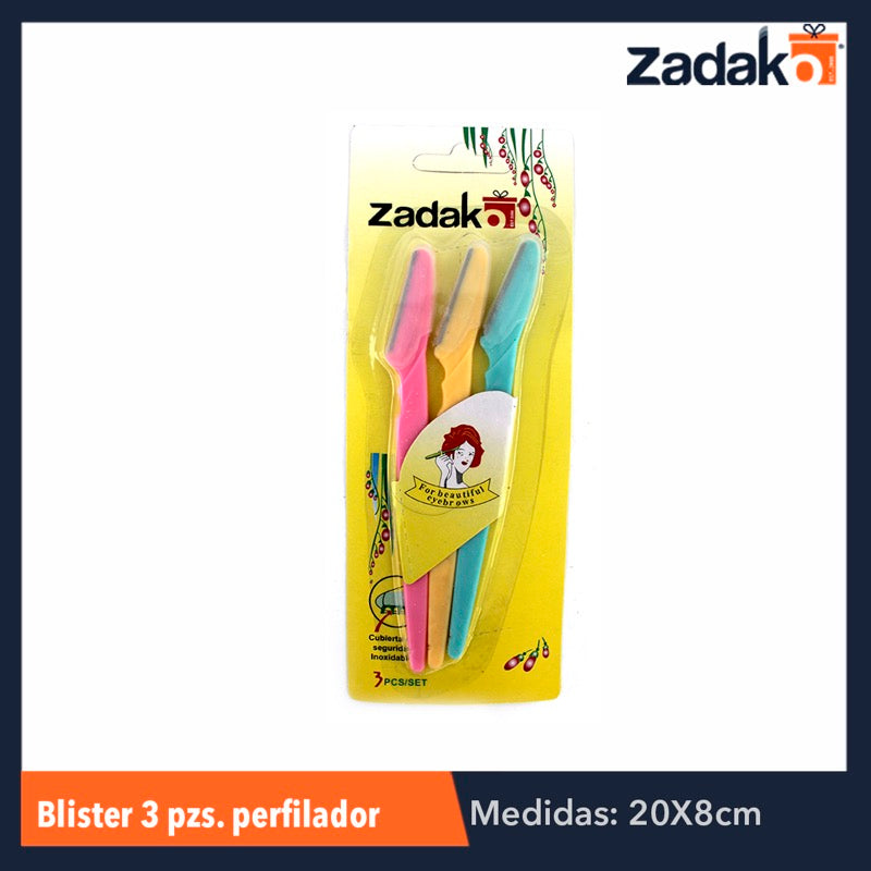ZB-0040  BLISTER 3 PIEZAS PERFILADOR PARA CEJA, CON 1 PZ O CAJA CON 360 PZS
