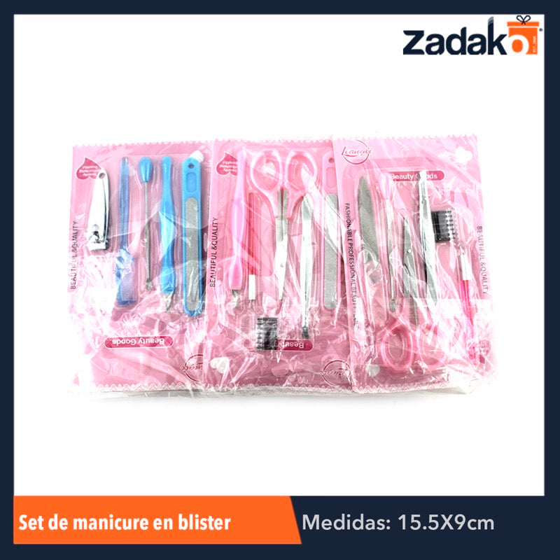 ZB-0088 ZB-0340 SET DE MANICURE EN BLISTER, CON 1 PZ O CAJA CON 1200 PZS