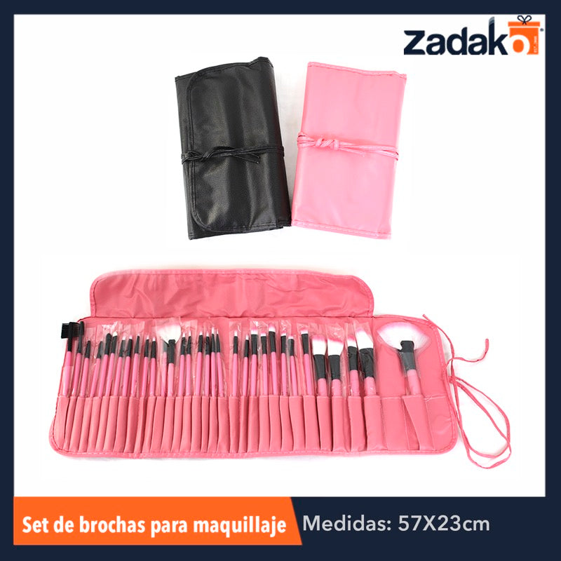 ZB-0094 SET DE BROCHAS PARA MAQUILLAJE CON ESTUCHE DE VINIL, CON 1 PZ O CAJA CON 60 PZS