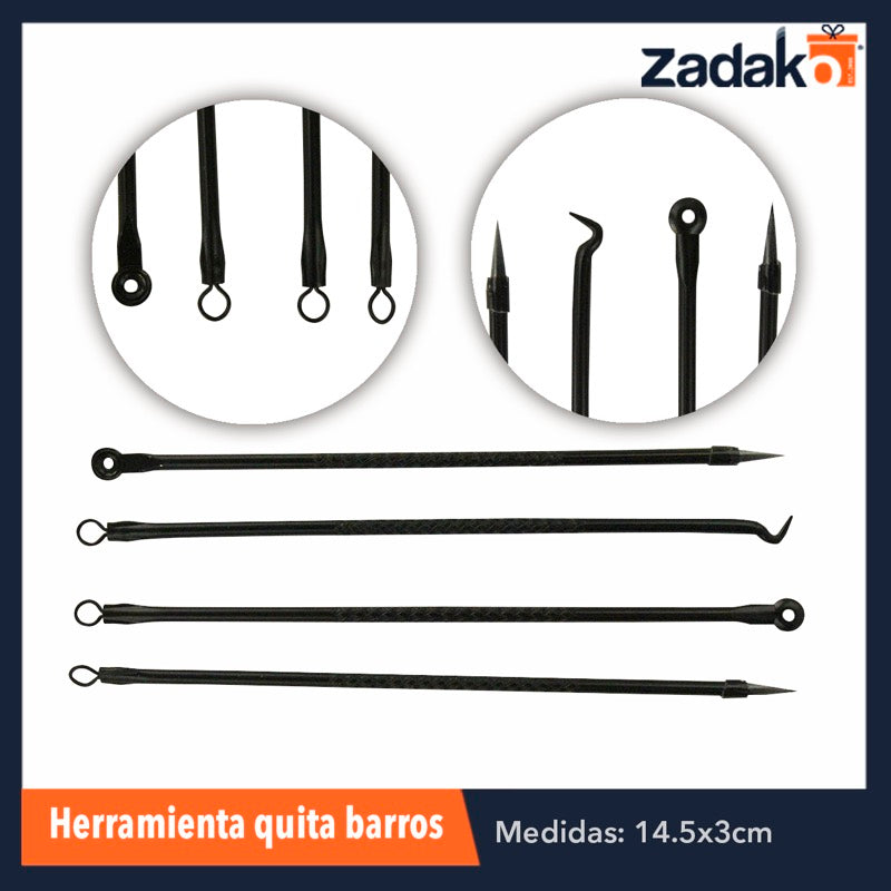 ZB-0207 SET DE ACERO REMOVEDOR DE ACNE, CON 1 PZ O CAJA CON 600 PZS