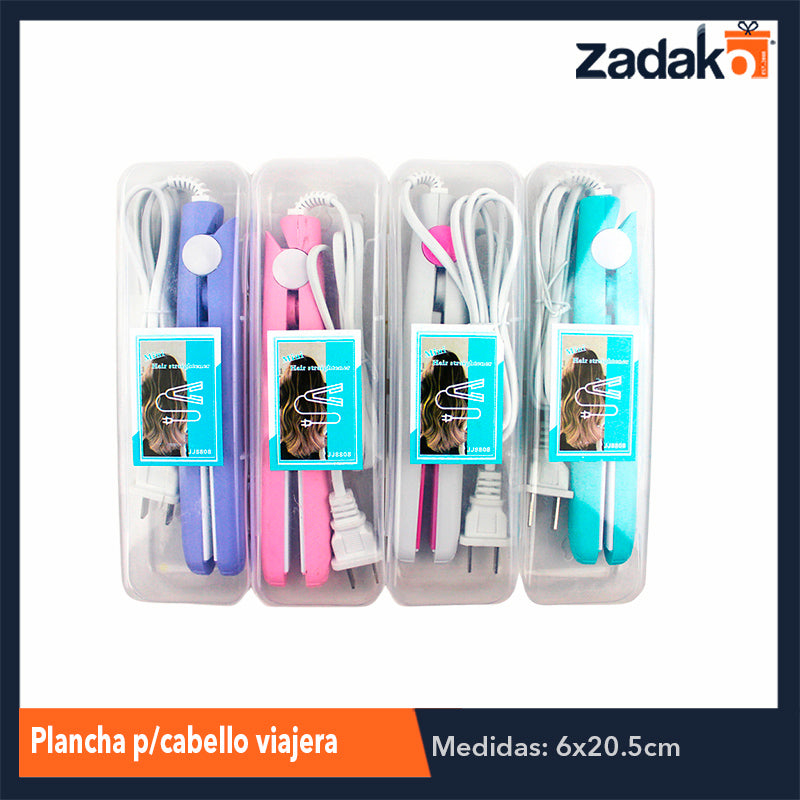 ZB-0181 ZB-0271 PLANCHA PARA CABELLO VIAJERA, CON 1 PZ O CAJA CON 120 PZS