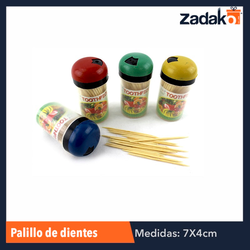 ZC-0130 PALILLOS DE DIENTES, CON 12 PZS, O CAJA CON 50 PQTS