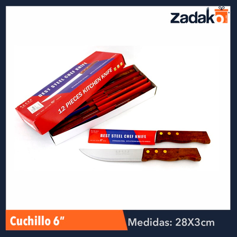 ZC-0132 CUCHILLO 6", CON 12 PZS, O CAJA CON 20 PQTS