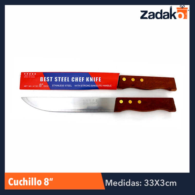 ZC-0134 CUCHILLO 8 PULGADAS CON 12 PIEZAS, O CAJA CON 20 PQTS