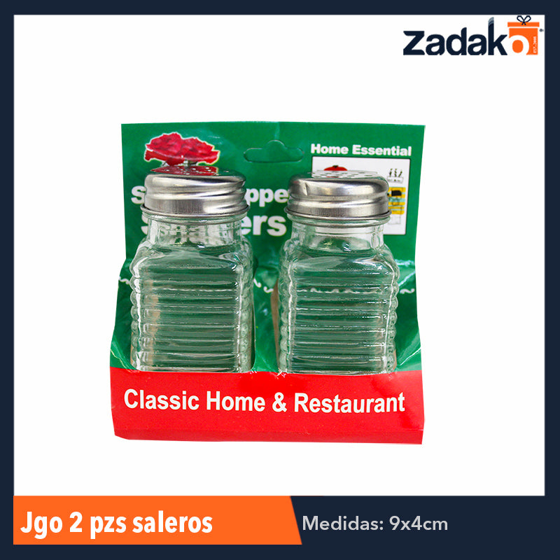 ZC-0336 JUEGO DE 2 SALEROS, CON 1 PZ O CAJA CON 144 PZS