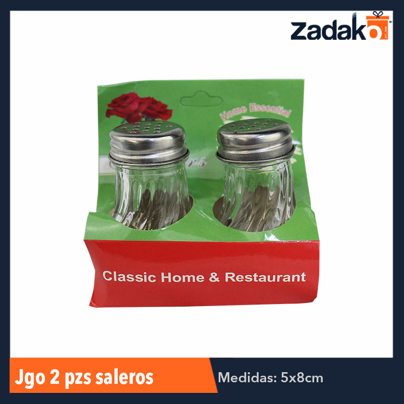ZC-0339 JUEGO DE 2 SALEROS, CON 1 PZ O CAJA CON 144 PZS