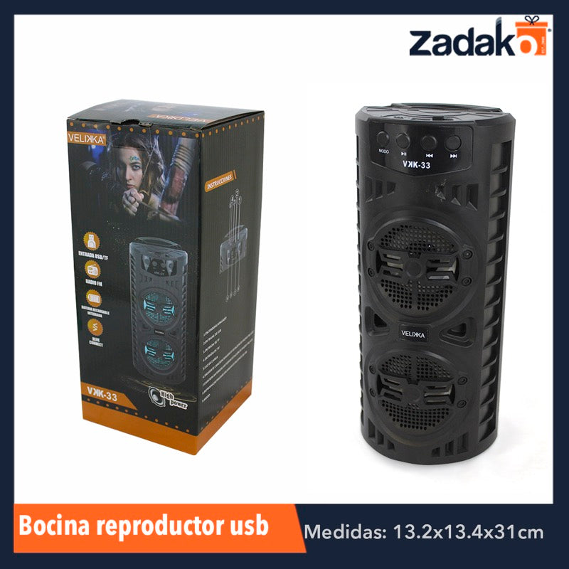 BOCINA DOBLE 3" REPRODUCE USB/SD/AUX IN / RADIO FM / BLUETOOTH CON LOS ACCESORIOS CABLE USB