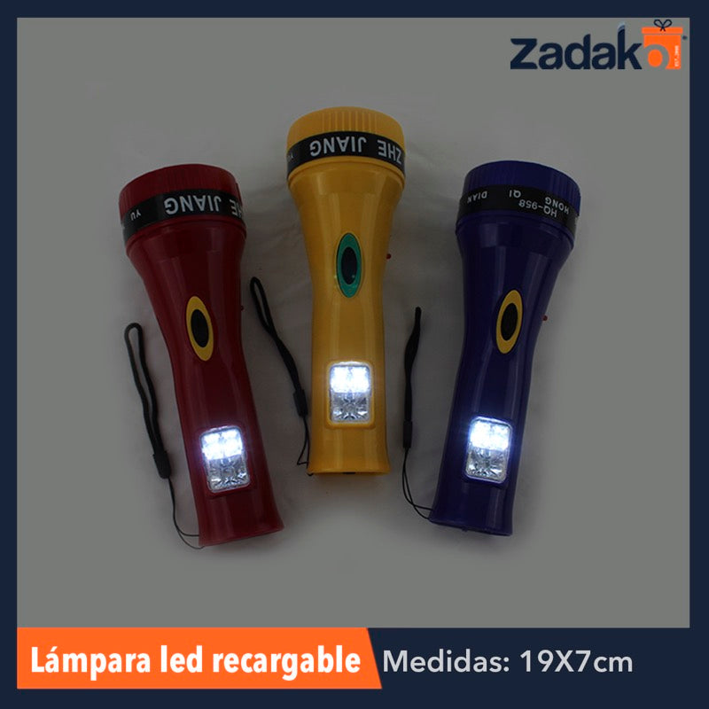 ZF-0044 LAMPARA LED RECARGABLE, CON 1 PZ O CAJA CON 120 PZS