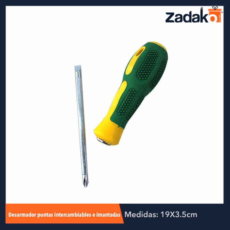 ZF-0077 DESARMADOR CON PUNTAS INTERCAMBIABLES E IMANTADA, CON 1 PZ O CAJA CON 360 PZS