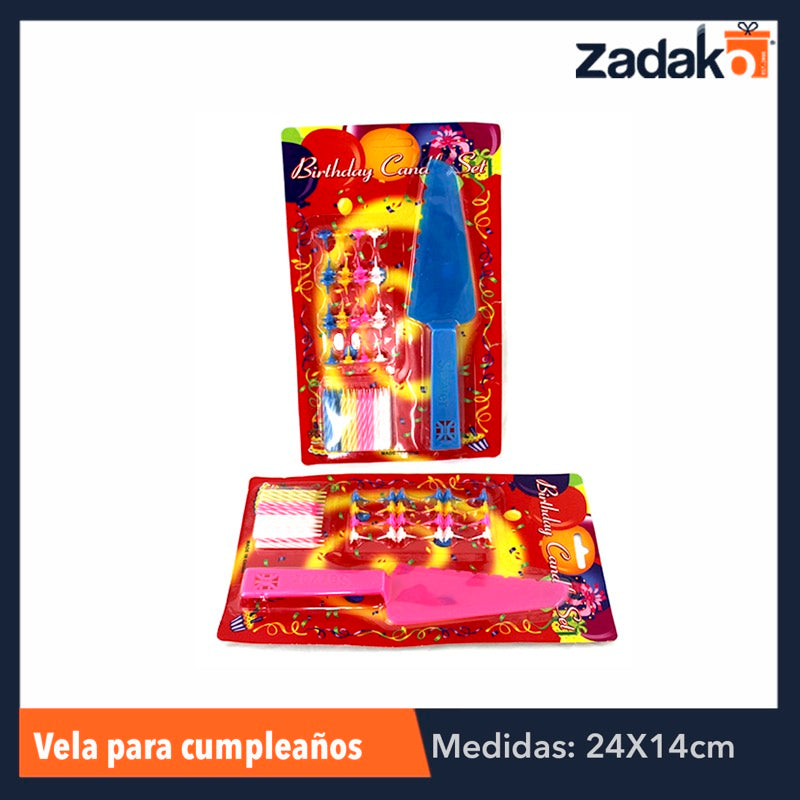 ZFI-0011 JUEGO DE VELAS PARA CUMPLEAÑOS CON PALA, CON 1 PZ O CAJA CON 144 PZS