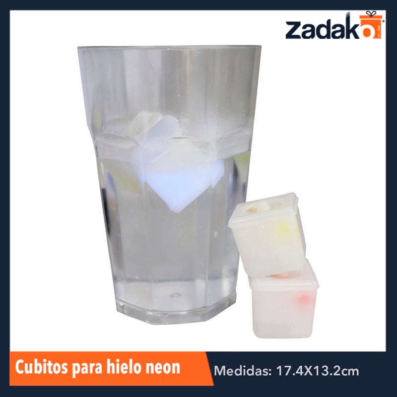G-9695-41 ZFI-0035 CUBITOS PARA HIELO NEON, CON 12 PZS, O CAJA CON 80 PQTS