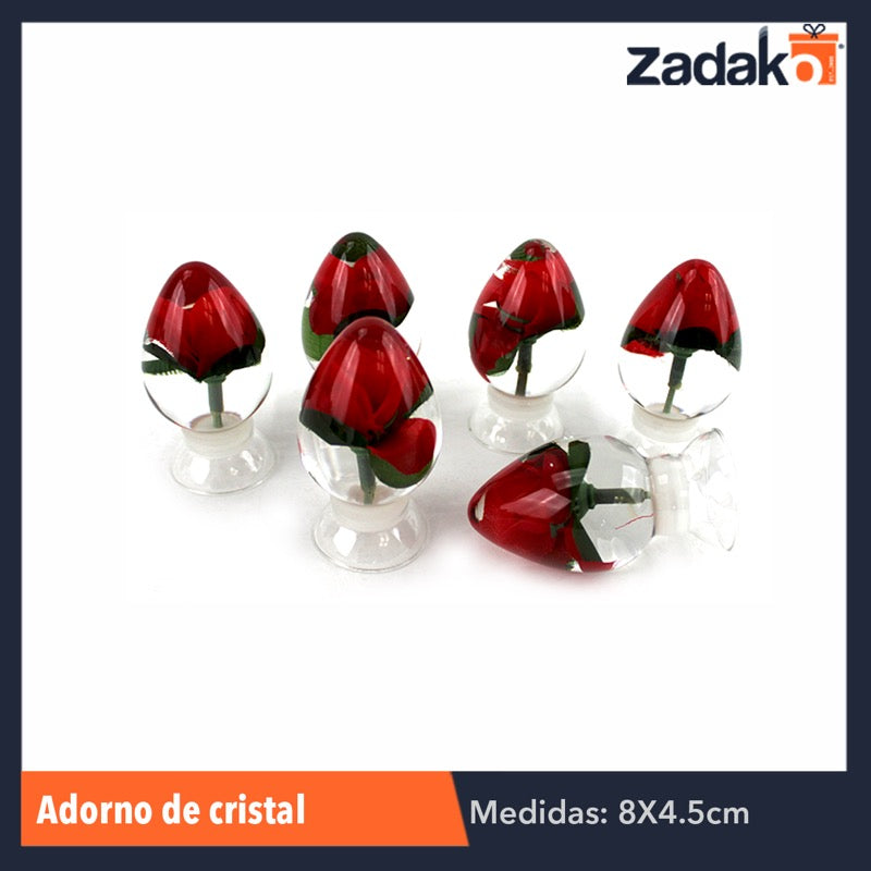 ZA-0029 HUEVO ADORNO FLOR CON AGUA, CON 12 PZS, O CAJA CON 24 PQTS