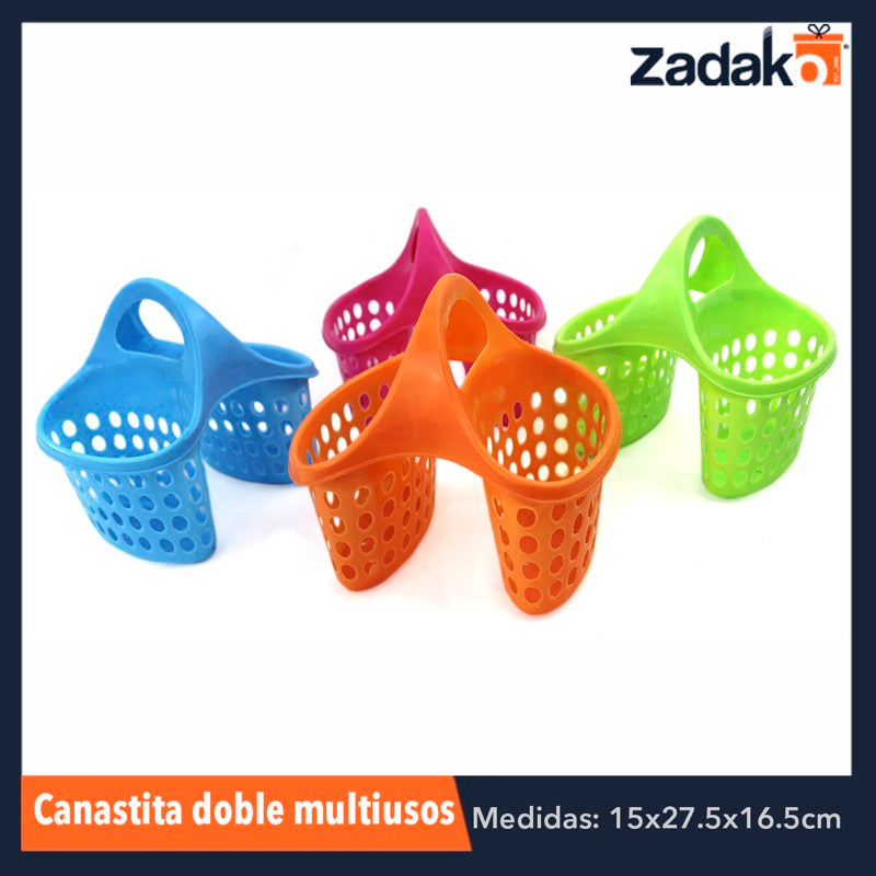 ZC-0329 CANASTITA DOBLE MULTIUSOS, CON 1 PZ O CAJA CON 210 PZS