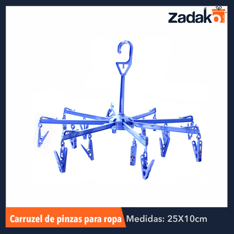 ZH-0045 CARRUSEL DE PINZA P/ROPA, CON 1 PZ O CAJA CON 85 PZS