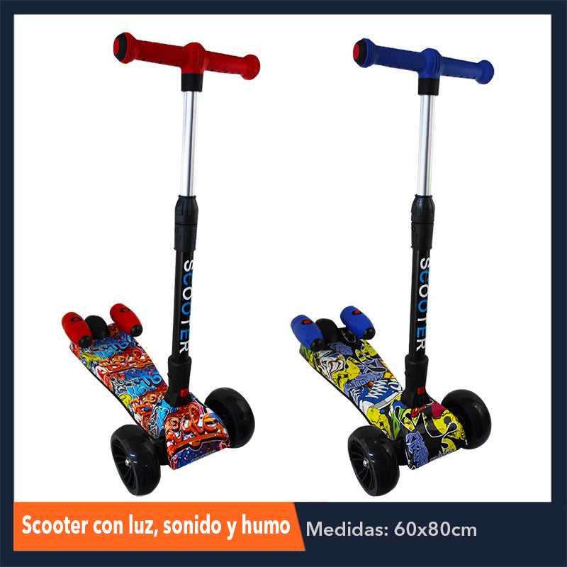 ZJN-0214 SCOOTER CON SONIDO, LUZ Y ROCIADOR DE HUMO, CON 1 PZ O CAJA CON 4 PZS