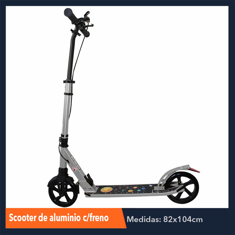 ZJN-0218 SCOOTER DE ALUMINIO CON FRENO, CON 1 PZ O CAJA CON 4 PZS