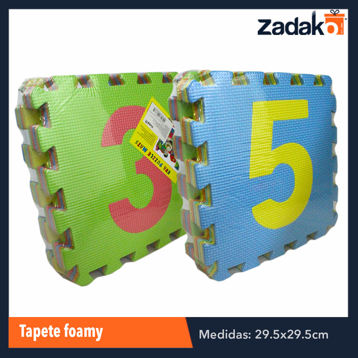 PN-0040 ZP-0832 TAPETE FOAMY ARMABLE 10 PZS NUMERICO 29 X 29 CM, CON 1 PZ O CAJA CON 12 PZS