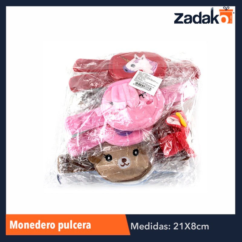 ZA-0036 MONEDERO PULSERA, CON 1 PZ O CAJA CON 720 PZS