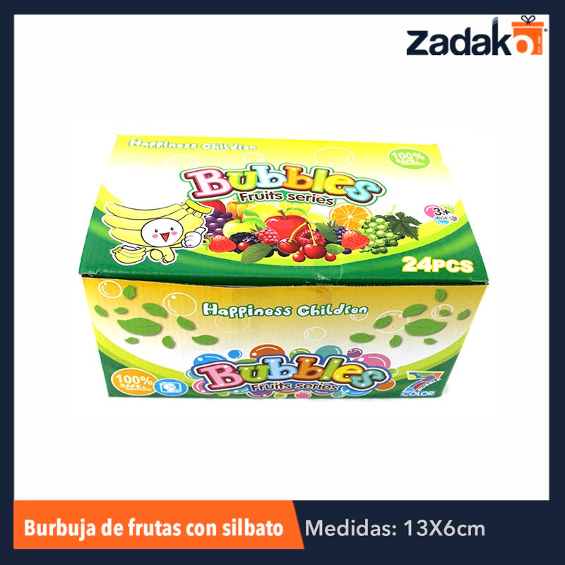 ZJ-0027 BURBUJA FRUTAS C/SILBATO, CON 1 PZ O CAJA CON 288 PZS