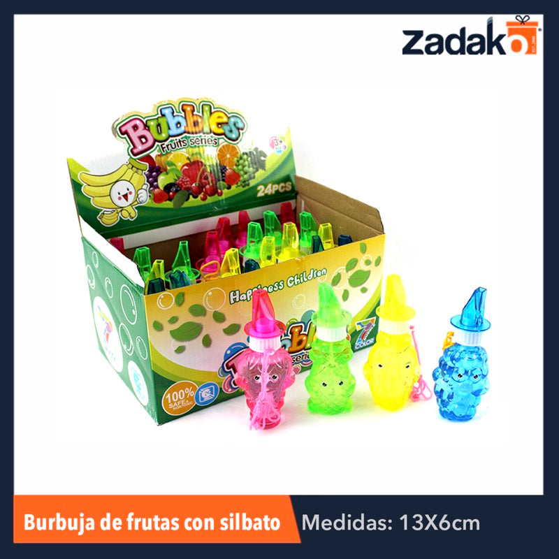ZJ-0027 BURBUJA FRUTAS C/SILBATO, CON 1 PZ O CAJA CON 288 PZS