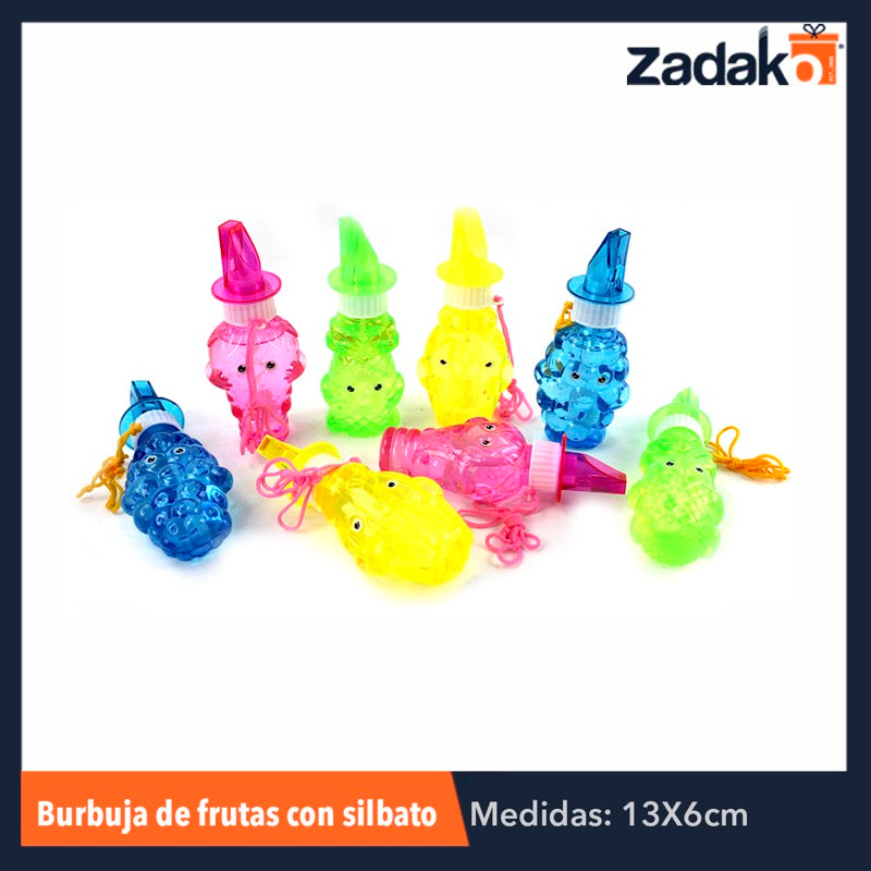 ZJ-0027 BURBUJA FRUTAS C/SILBATO, CON 1 PZ O CAJA CON 288 PZS