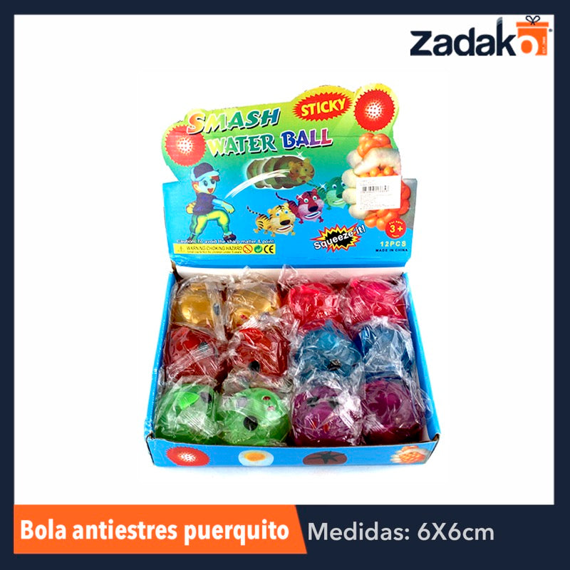 N-GPM-3315 GPM-3615 ZJ-0028 BOLA ANTIESTRES PUERQUITO, CON 12 PZS, O CAJA CON 12 PQTS