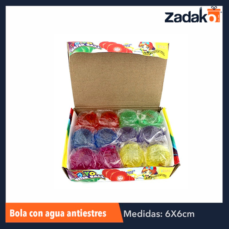 ZJ-0303 BOLA DE AGUA ANTIESTRES, CON 12 PZS, O CAJA CON 12 PQTS