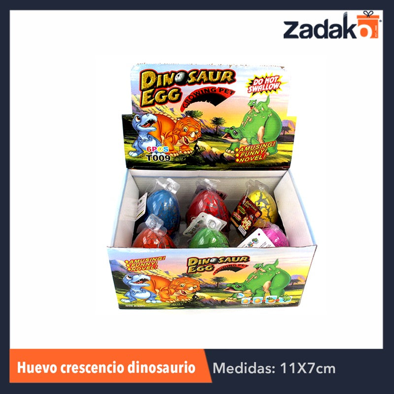 ZJ-0394 HUEVO CRECENCIO DINOSAURIO, CON 6 PZS, O CAJA CON 12 PQTS