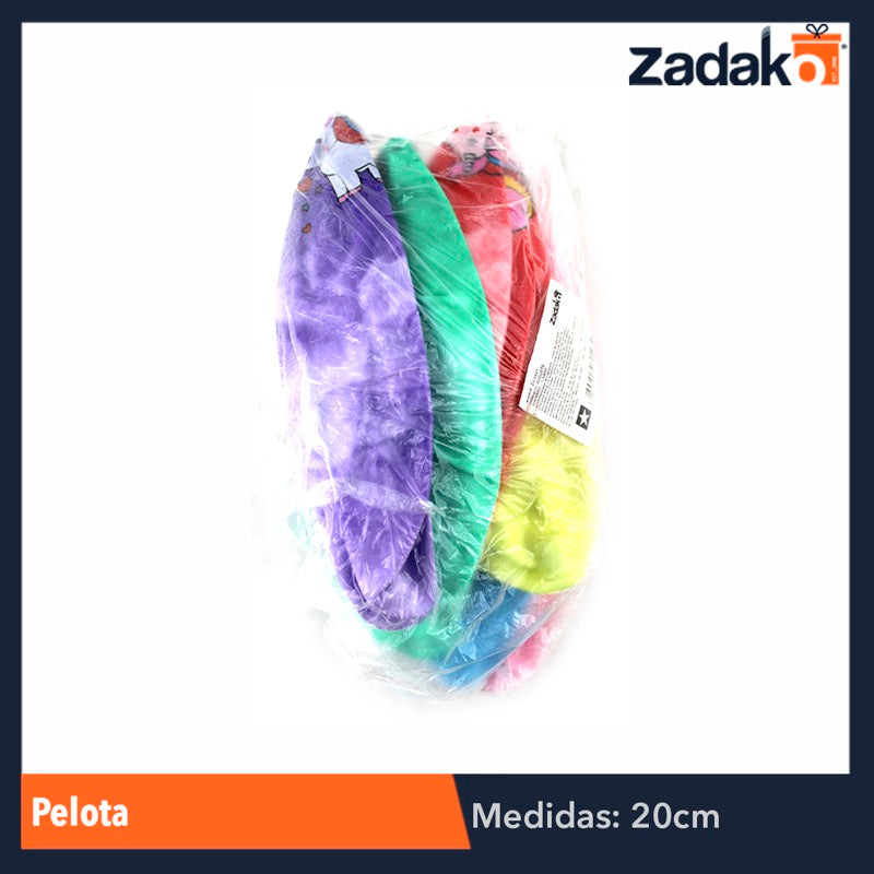 ZJ-0497 PELOTA 20 CM, CON 12 PZS, O CAJA CON 50 PQTS
