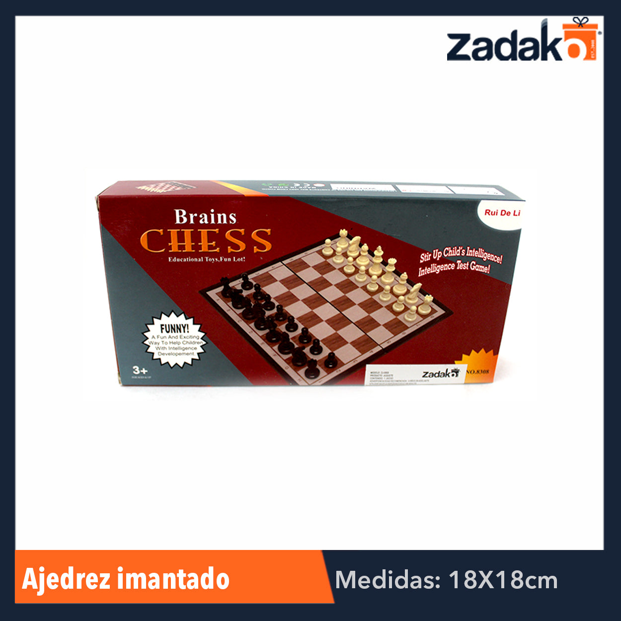 GPM-0331 ZJ-0503 AJEDREZ IMANTADO 18x18 CM, CON 1 PZ O CAJA CON 144 PZS