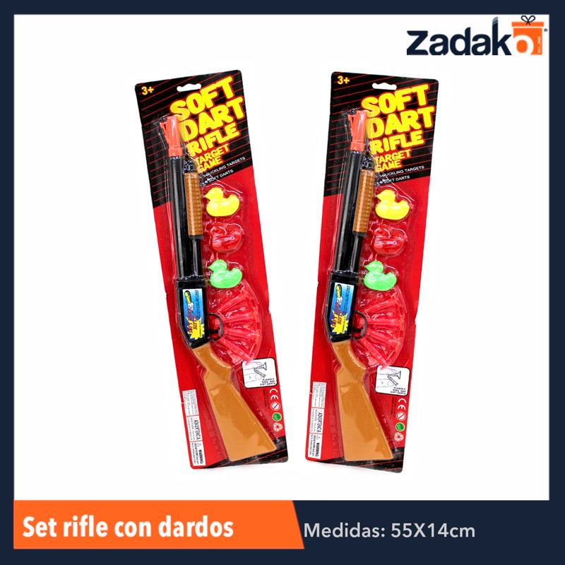 ZJ-0555 SET RIFLE C/DARDOS Y PATITOS, CON 1 PZ O CAJA CON 144 PZS