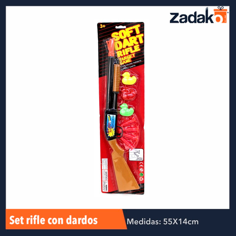 ZJ-0555 SET RIFLE CON DARDOS Y PATITOS, CON 1 PZ O CAJA CON 144 PZS