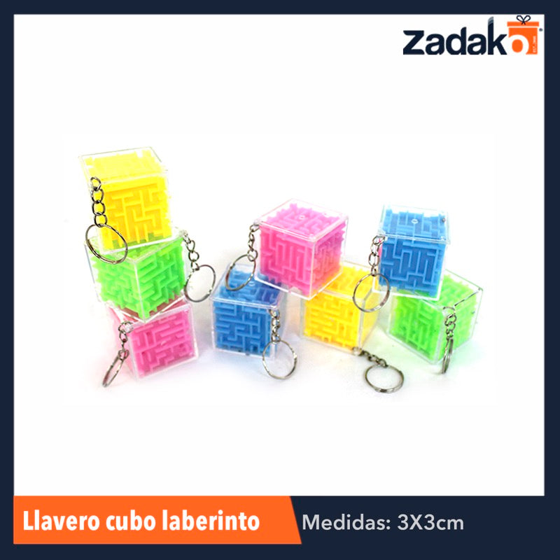 ZJ-0566 LLAVERO CUBO LABERINTO, CON 12 PIEZAS, O CAJA CON 100 PQTS