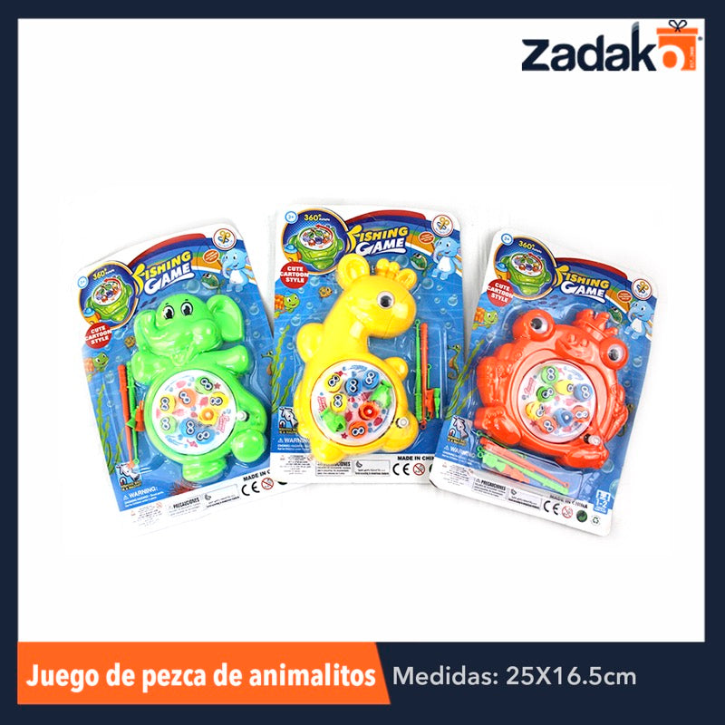 ZJ-0608 JUEGO DE PESCA ANIMALITOS, CON 1 PZ O CAJA CON 288 PZS