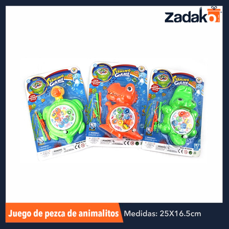 ZJ-0609 JUEGO DE PESCA ANIMALITOS, CON 1 PZ O CAJA CON 288 PZS