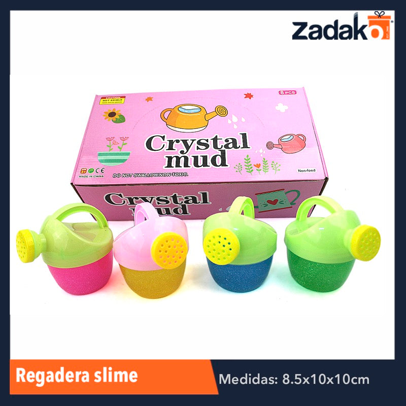 ZJ-0704 REGADERA SLIME CON GLITTER CON 8 PIEZAS, O CAJA CON 12 PQTS