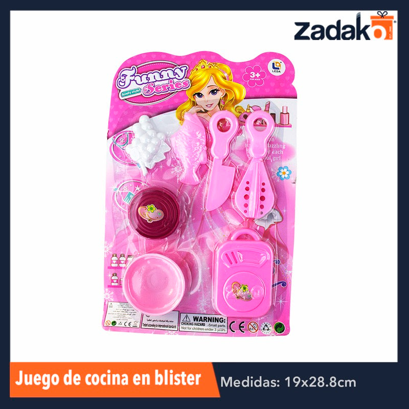 ZJ-0749 JUEGO DE COCINA EN BLISTER, CON 1 PZ O CAJA CON 288 PZS