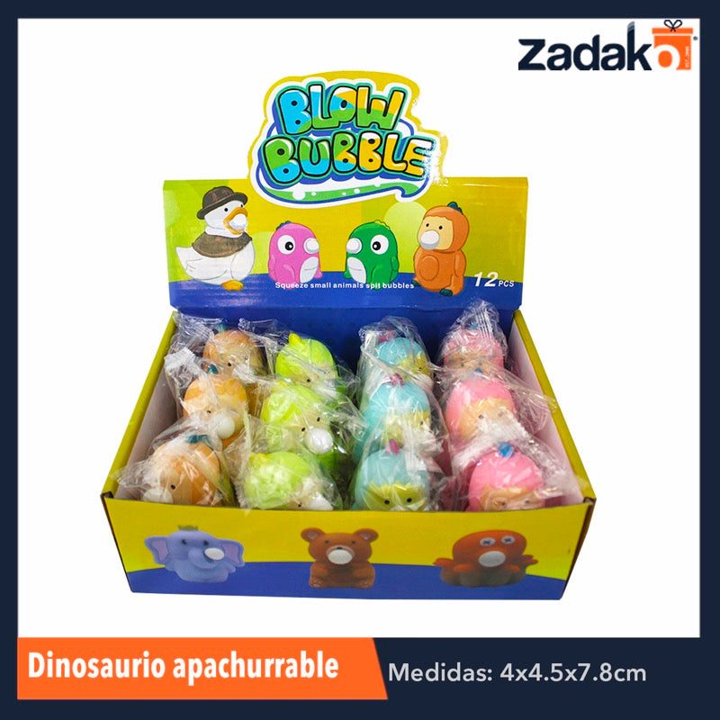 ZJ-0870 DINOSAURIO APACHURRABLE CON 12 PIEZAS, O CAJA CON 24 PQTS