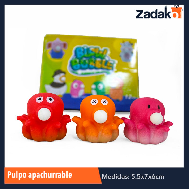 ZJ-0877 PULPO APACHURRABLE CON 12 PIEZAS, O CAJA CON 24 PQTS