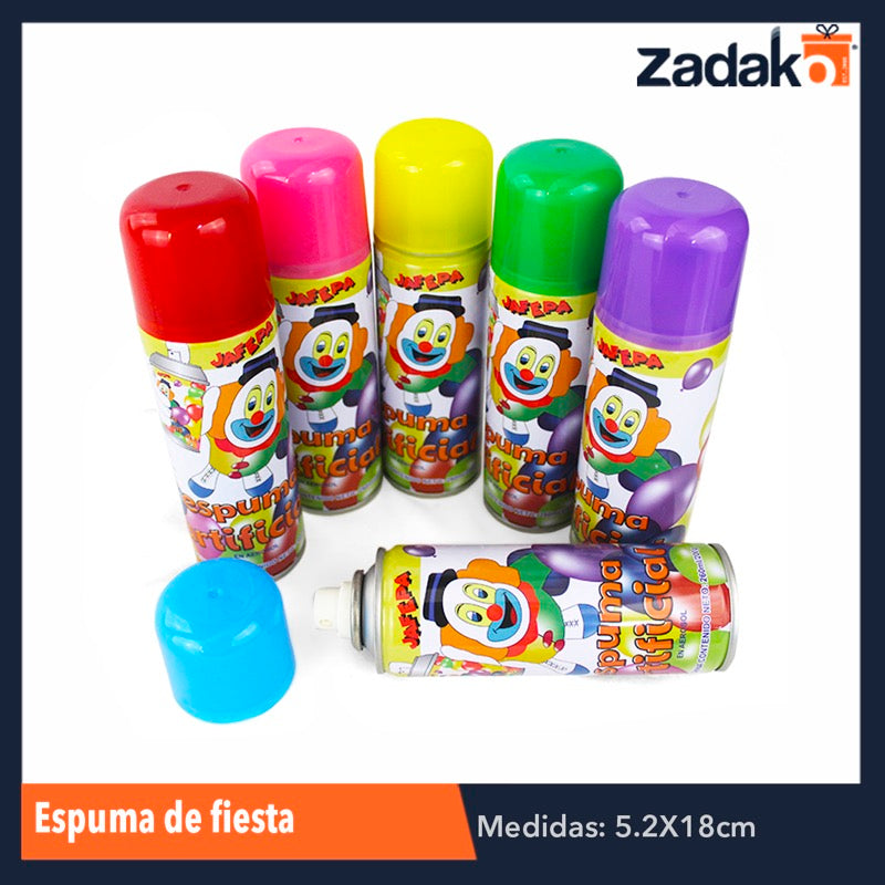 FX-001 ESPUMA DE FIESTA, CON 1 PZ O CAJA CON 24 PZS