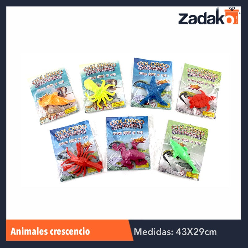 N-GPM-2744 ZJ-0391 ANIMALES CRECENCIOS, CON 24 PZS, O CAJA CON 100 PQTS