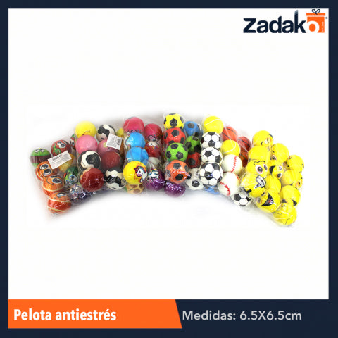 ZJ-0597 G-6049-153  PELOTA ANTIESTRES 6.5 CM, CON 12 PZS, O CAJA CON 60 PQTS