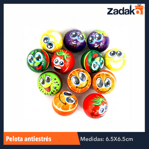 ZJ-0597 G-6049-153  PELOTA ANTIESTRES 6.5 CM, CON 12 PZS, O CAJA CON 60 PQTS