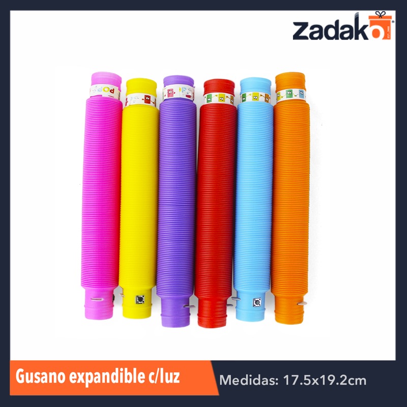ZJ-1119 GUSANO EXPANDIBLE C/LUZ, CON 6 PZS, O CAJA CON 48 PQTS