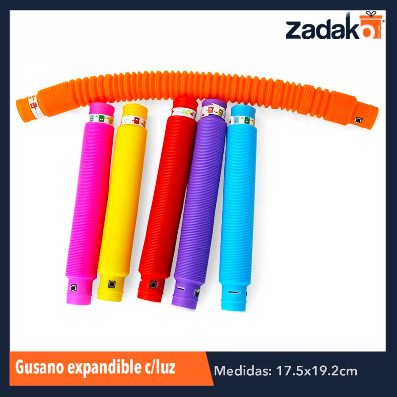 ZJ-1119 GUSANO EXPANDIBLE C/LUZ, CON 6 PZS, O CAJA CON 48 PQTS